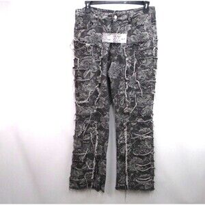Men Streetwear Avant Garde Size M 34x31 Japanese Style Cargo Baggy Washed Pants